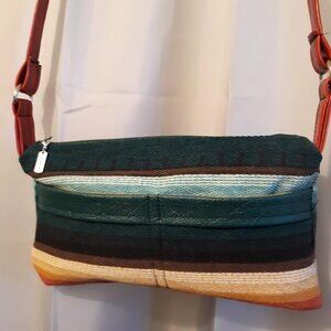 New Southwestern Sarape Stripe Tapestry Cowgirl Purse Red green gold ShoulderBag